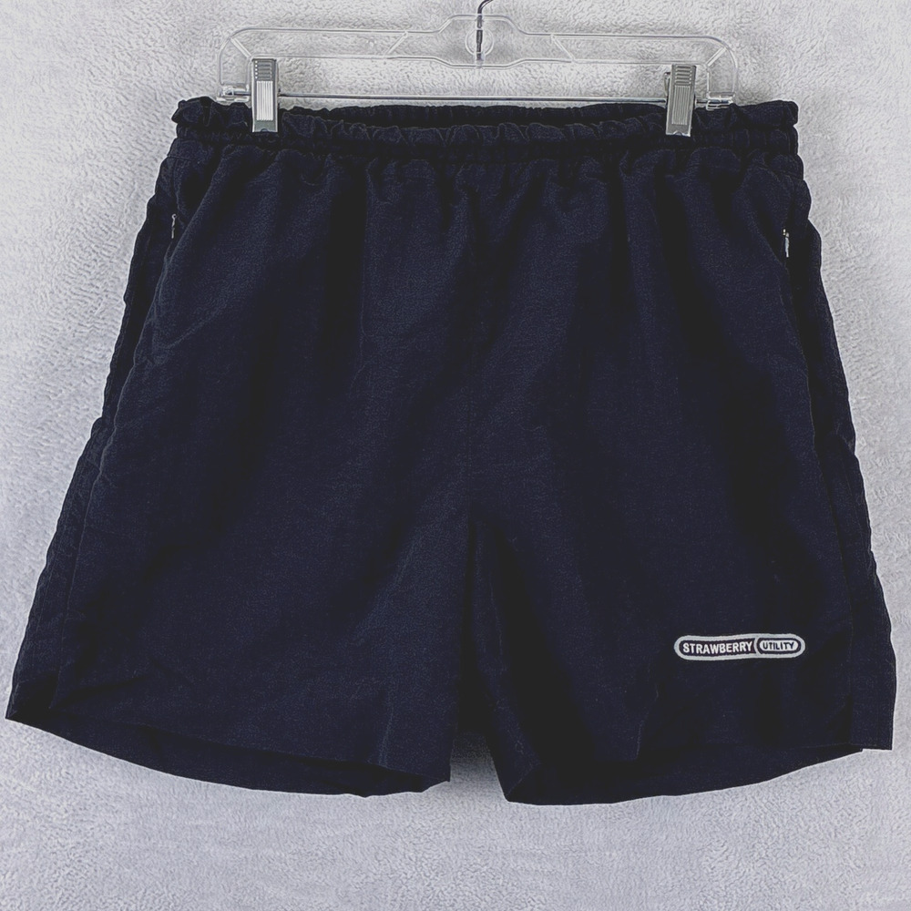 Strawberry Utility Shorts Men XXL Black Drawstring Preppy Gym Workout Streetwear